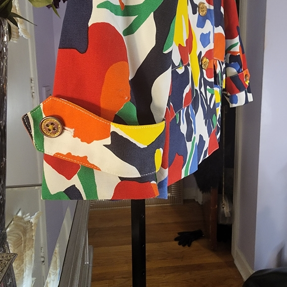 Abstract Floral Print blazer jacket - Picture 6 of 13